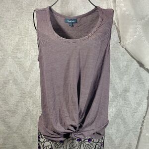 Modcloth striped scoop neck front knot tank top size M